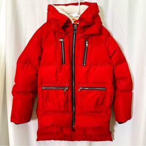 Orolay Red Down Children’s Puffer Coat - Light & Warm - winter hooded 10/11Y